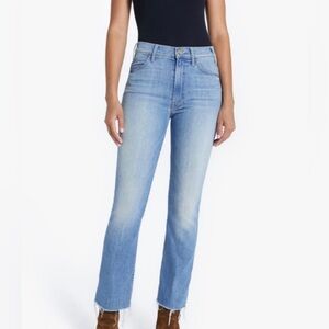 Mother the hustler ankle fray flare high rise shaken not stirred 25